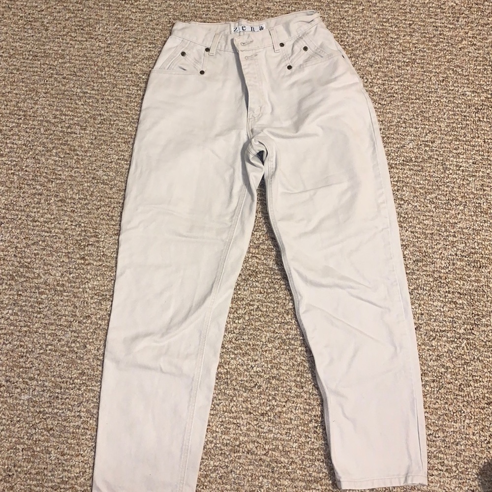 cream jeans